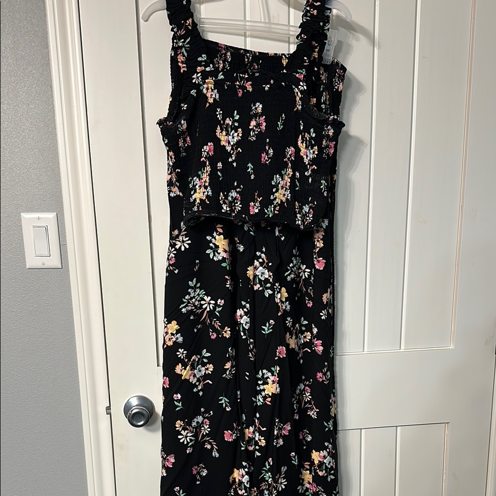 Floral Black Dress